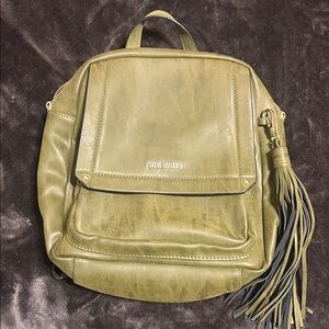 Steve Madden Olive Backpack with Fringe Tassel